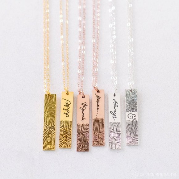 Actual Fingerprint Necklace in Sterling Silver - Picture 4 of 4